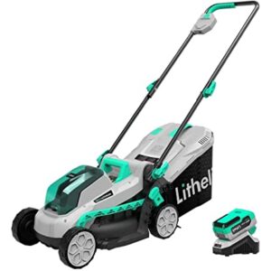 Litheli Cordless Lawn Mower 13 Inch & Impact Driver, 5 Heights, 20V Electric Lawn Mowers for Garden, Yard and Farm, with Brushless Motor, 4.0Ah Battery & Charger Included