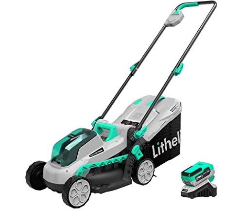 Litheli Cordless Lawn Mower 13 Inch & Impact Driver, 5 Heights, 20V Electric Lawn Mowers for Garden, Yard and Farm, with Brushless Motor, 4.0Ah Battery & Charger Included