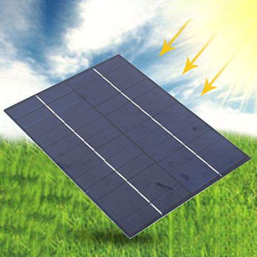 SPYMINNPOO 5.5W 12V Solar Panel, Polycrystalline Silicon Solar Board 5521DC Output for Patio Lawn Garden Outdoor Use Sportinggoods Other Mountaineering Camping Supplies