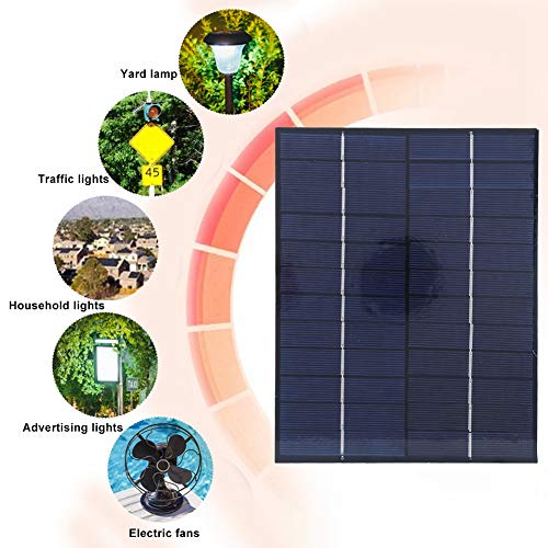 SPYMINNPOO 5.5W 12V Solar Panel, Polycrystalline Silicon Solar Board 5521DC Output for Patio Lawn Garden Outdoor Use Sportinggoods Other Mountaineering Camping Supplies