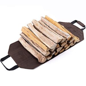 Amagabeli 3FTx30.7in Large Wide Firewood Rack Bundle Firewood Carrier Bag Canvas Waxed Large