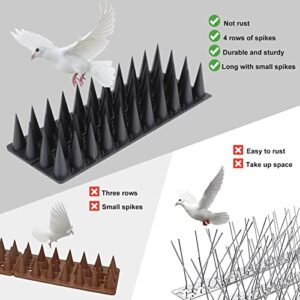 Bird Spikes, 20 Packs Bird Deterrent, Raccoon and Squirrel Deterrent, for Outdoor Repelling Birds and Reptiles, Squirrel Spikes for Fences and Roofs to Keep Birds Away