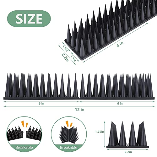 Bird Spikes, 20 Packs Bird Deterrent, Raccoon and Squirrel Deterrent, for Outdoor Repelling Birds and Reptiles, Squirrel Spikes for Fences and Roofs to Keep Birds Away