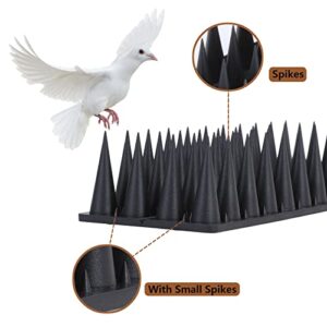 Bird Spikes, 20 Packs Bird Deterrent, Raccoon and Squirrel Deterrent, for Outdoor Repelling Birds and Reptiles, Squirrel Spikes for Fences and Roofs to Keep Birds Away