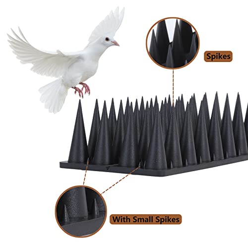 Bird Spikes, 20 Packs Bird Deterrent, Raccoon and Squirrel Deterrent, for Outdoor Repelling Birds and Reptiles, Squirrel Spikes for Fences and Roofs to Keep Birds Away