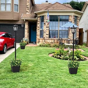 Icerona 64 Inch Outdoor Solar Lamp Post Light with Planter, 60 Lumen Solar Street Light, Solar Post Lights Waterproof for Garden, Lawn, Pathway, Driveway, Front Back Door Outside Pole Lamp