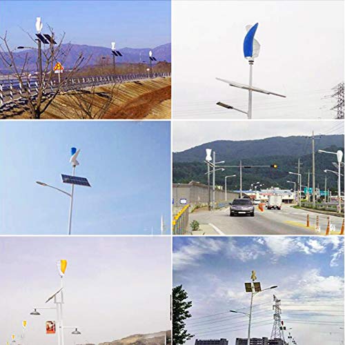 Tqing Vertical Spiral Wind Power Turbine Generator, 8000W 12V24V48V Vertical Axis Breeze Start Wind-Solar Complementary +Magnetic Levitation Axis Wind Turbine Generator Power for Outdoor Garden,48v