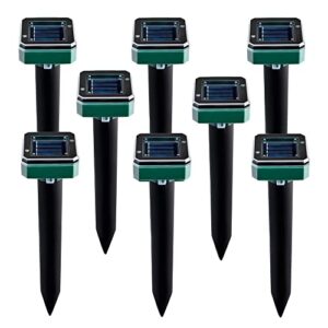 ultrasonic mole repellent, 8 pack outdoor gopher repellent solar powered for snake, vole, groundhog, waterproof animal deterrent device for garden and yard