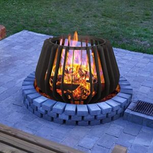 ZLXDP 24inch Metal Outdoor Fire Pit Bonfire Wood Burning Patio for Garden, Backyard, Poolside with Fireplace Poker