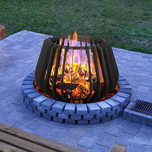 ZLXDP 24inch Metal Outdoor Fire Pit Bonfire Wood Burning Patio for Garden, Backyard, Poolside with Fireplace Poker