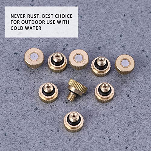 Yardwe 25pcs Mm Brass Yellow Mister Nozzles Nozzle Replacement Heads Lawn Mist Spray System Cooling Metal Outdoor Garden Low Landscaping Sprinkler Atomizing Sprayer And Misting Patio for