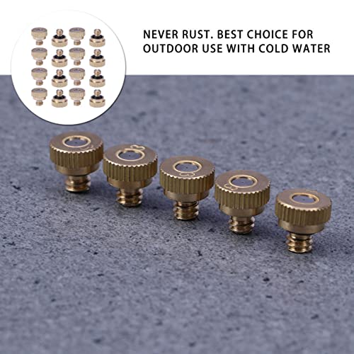 Yardwe 25pcs Mm Brass Yellow Mister Nozzles Nozzle Replacement Heads Lawn Mist Spray System Cooling Metal Outdoor Garden Low Landscaping Sprinkler Atomizing Sprayer And Misting Patio for