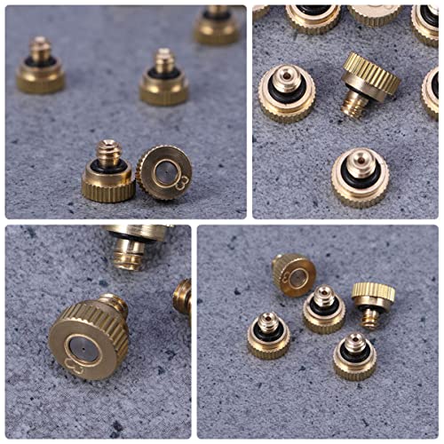 Yardwe 25pcs Mm Brass Yellow Mister Nozzles Nozzle Replacement Heads Lawn Mist Spray System Cooling Metal Outdoor Garden Low Landscaping Sprinkler Atomizing Sprayer And Misting Patio for