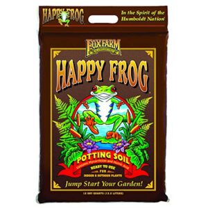 FoxFarm FX14054 Happy Frog Nutrient Rich and pH Adjusted Rapid Growth Garden Potting Soil Mix is Ready to Use, 12 Quart (4 Pack)