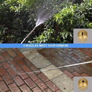 High Pressure Rust Washer Spray Nozzle for Connecting All 3/4" Standard Garden Hoses, Plus Standard 1" Hose Fittings for Other Sizes