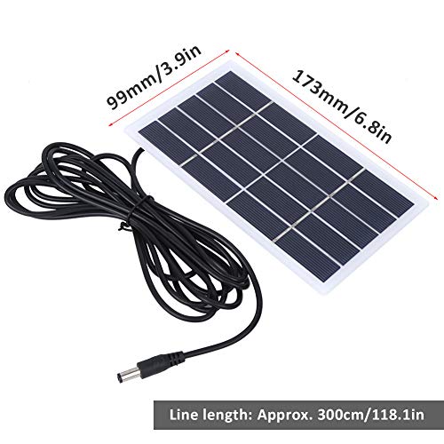 VGEBY 2W 5V Solar Battery Panel Polysilicon Solar Power Battery Panel with DC Interface Charging Pouches for 3.7V Battery Outdoor Garden Lamp