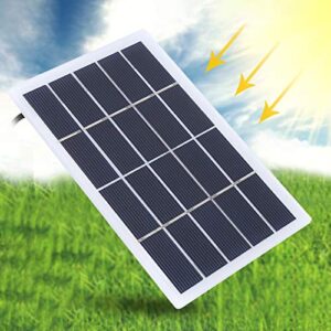 VGEBY 2W 5V Solar Battery Panel Polysilicon Solar Power Battery Panel with DC Interface Charging Pouches for 3.7V Battery Outdoor Garden Lamp