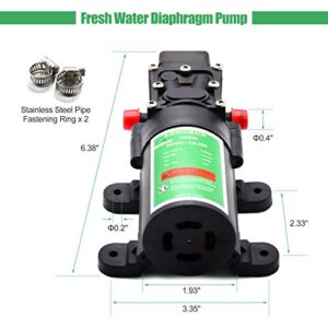 LONGRUN Fresh Water Pump 12V DC Diaphragm Pumps with Adjustable Pressure Switch, 4.5L/Min 1.2GPM 85 PSI Self Priming Sprayer Pump for RV/Camper/Marine/Boat/Garden Lawn