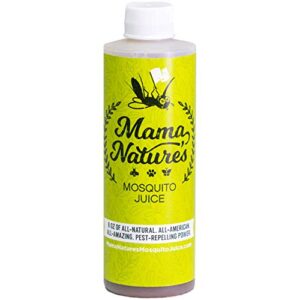 mama nature’s mosquito juice – outdoor mosquito repellent – mosquito control treatment spray for yard – natural non toxic spray for backyard, patio, plants, garden – garlic repellent, mosquitos, ticks