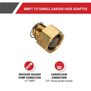 Simpson Cleaning 7100051 Replacement 3/4-Inch Female Garden Hose for Pressure Washer Pumps, 1/2-Inch MNPT, Gold