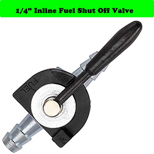 1/4" Inline Fuel Shut Off Valve for Gas Diesel Petrol Replacement for Scag 48568 Oregon 07-403 (1 valve, 1 fuel line, 2 clamp), by NAKAO