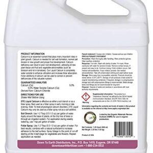 Down to Earth Liquid Calcium Fertilizer Organic Water Soluble 5%, 1 Quart