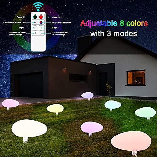 Solar Garden Lights, Outdoor Waterproof Garden Decorative Mood Light, Mini RGB Pebble Pool Light, for Garden Pathway, Yard, Lawn, Swimming Pool (3PCS)