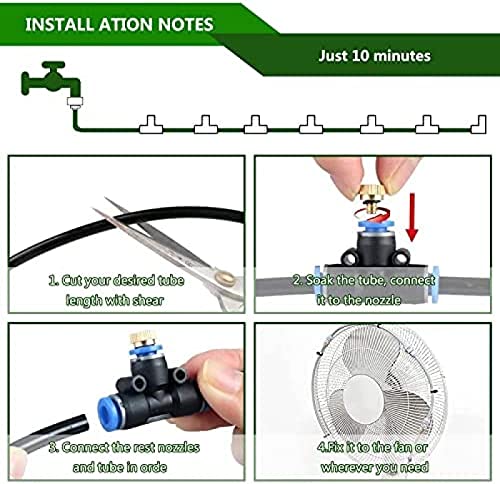 Trampoline Misting System, Garden Mister System, Outdoor Parasol Misting, DIY Greenhouse Misting System, for Patio, Garden, Lawn, Greenhouse,6m,Tranquillity69