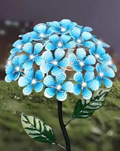 aseakey solar lights outdoor garden decorative flowers lights, halloween christmas decoration , color changing led solar powered landscape lights for yard patio(blue hydrangea)