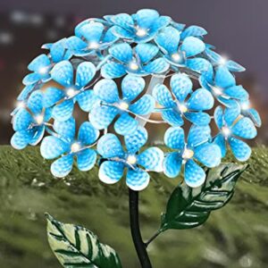 Aseakey Solar Lights Outdoor Garden Decorative Flowers Lights, Halloween Christmas Decoration , Color Changing LED Solar Powered Landscape Lights for Yard Patio(Blue Hydrangea)