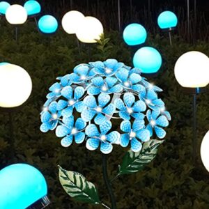 Aseakey Solar Lights Outdoor Garden Decorative Flowers Lights, Halloween Christmas Decoration , Color Changing LED Solar Powered Landscape Lights for Yard Patio(Blue Hydrangea)