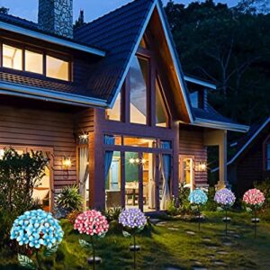 Aseakey Solar Lights Outdoor Garden Decorative Flowers Lights, Halloween Christmas Decoration , Color Changing LED Solar Powered Landscape Lights for Yard Patio(Blue Hydrangea)