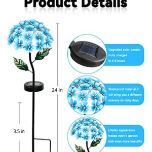 Aseakey Solar Lights Outdoor Garden Decorative Flowers Lights, Halloween Christmas Decoration , Color Changing LED Solar Powered Landscape Lights for Yard Patio(Blue Hydrangea)