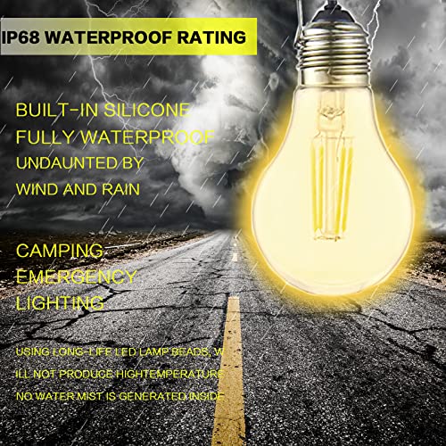 Full Waterproof USB Lights, 2pack, Dimmable Warm White, Plastic Shatterproof, Camping Equipment or Accessories, Led Camping Lights, Suitable for Garage Warehouse Truck Fishing Boat Outdoor Tent