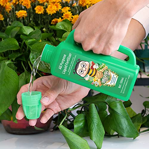 DWD 20-20-20 Liquid Fertilizer Indoor Plant Food All Purpose Plant Water Soluble Fertilizer Potted Liquid Plant Food Outdoor Garden Trees Flowers Fertilizer for Rooting Blossom 0.5Qt