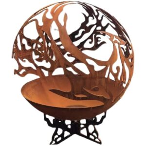 MCNUSS Spherical Fire Pit,Patio Fire Pits Sphere Wood Burner,for Landscape Backyard Garden Decor,60X60cm