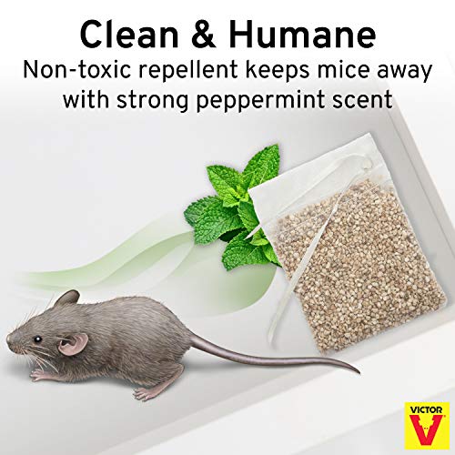 Victor M805 Scent-Away Natural Rodent Repeller – Peppermint Oil Mouse and Rat Repellent – 5 High-Strength Rodent Repelling Sachets Included