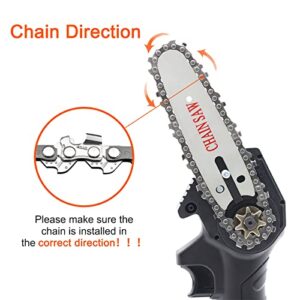 O-CONN Mini Chainsaw Chain, 4-Inch 1/4" Replacement Guide Saw Chain for 4 inch Mini Cordless Electric Portable Battery Powered Handheld Chainsaw (4pcs)