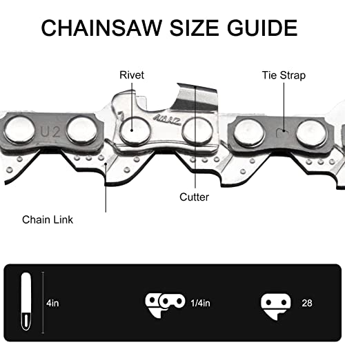 O-CONN Mini Chainsaw Chain, 4-Inch 1/4" Replacement Guide Saw Chain for 4 inch Mini Cordless Electric Portable Battery Powered Handheld Chainsaw (4pcs)