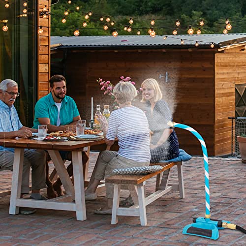 DRNCURN Misters for Outside Patio, Portable Misting Cooling System with Three Spary Nozzles, Stand Flexible&Adjustable Mister for Outdoor Patio Cooling Pool BBQ Kids Water Playing