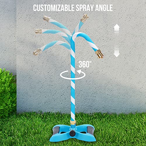 DRNCURN Misters for Outside Patio, Portable Misting Cooling System with Three Spary Nozzles, Stand Flexible&Adjustable Mister for Outdoor Patio Cooling Pool BBQ Kids Water Playing