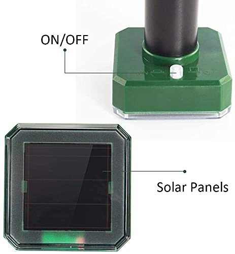 Solar Sonic Mole Repellent 4 Pack Gopher Repellent Groundhog Detergent Protect Outdoor Lawn and Garden