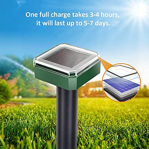 Solar Sonic Mole Repellent 4 Pack Gopher Repellent Groundhog Detergent Protect Outdoor Lawn and Garden