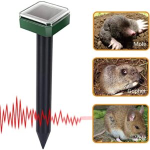 Solar Sonic Mole Repellent 4 Pack Gopher Repellent Groundhog Detergent Protect Outdoor Lawn and Garden