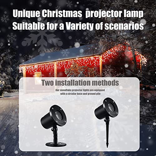 Christmas Snowflake LED Light Projector - Christmas Projector Lights Outdoor with Waterproof Plug in Moving Effect Wall Mountable for Garden Ballroom, Party, Halloween, Holiday