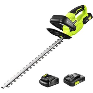 snapfresh 20v cordless hedge trimmer – 22″ dual-action blade, hedge trimmer cordless with 2.0ah battery and charger, grass trimmer
