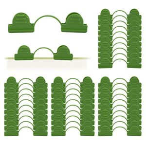 40pcs greenhouse clamps, 6mm pp double head fixed greenhouse clamp, plant stakes garden snaps pipe, netting hoop row cover, for home garden season plant extension support(green)
