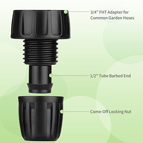 Pressure Regulator 25 PSI,Moistenland 4-Pack 1/2 Inch Tubing x Female Hose