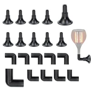 20pcs plastic solar torch lights outdoor accessories, esluker.ly replacement abs plastic wall bracket& wall mounting base for solar torch garden lights christmas pathway markers (wall connector+base)