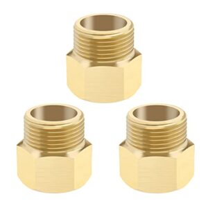3pcs pressure washer coupling 1/2 inch to m22 adapter finish connector solid brass connector garden tools accessories gold